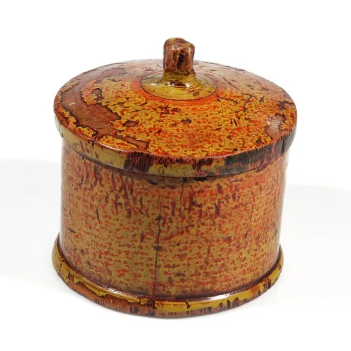 ---Scatola Afghana in Legno Dipinto Verde e Rossa--