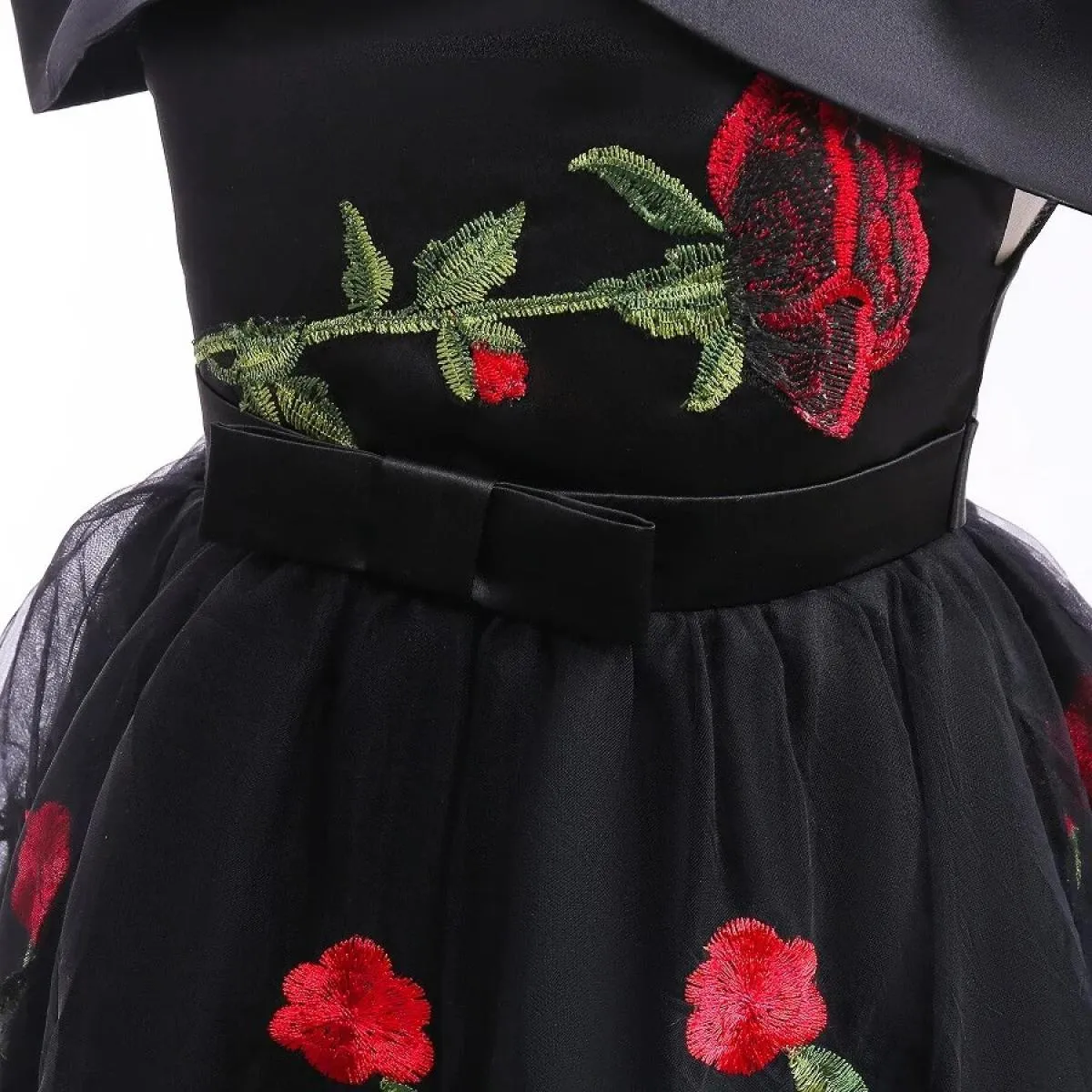 2 10t Abito da festa per ragazze con bretella Moda Nuovo per abito da bambino Principessa per bambina con spalle scoperte Garza