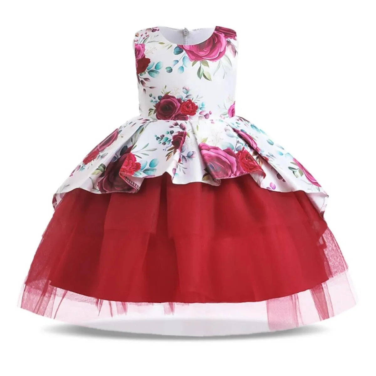 Abito da principessa per ragazza di fiori per matrimonio Costume da festa di compleanno per bambini Estate per bambini Soffice a
