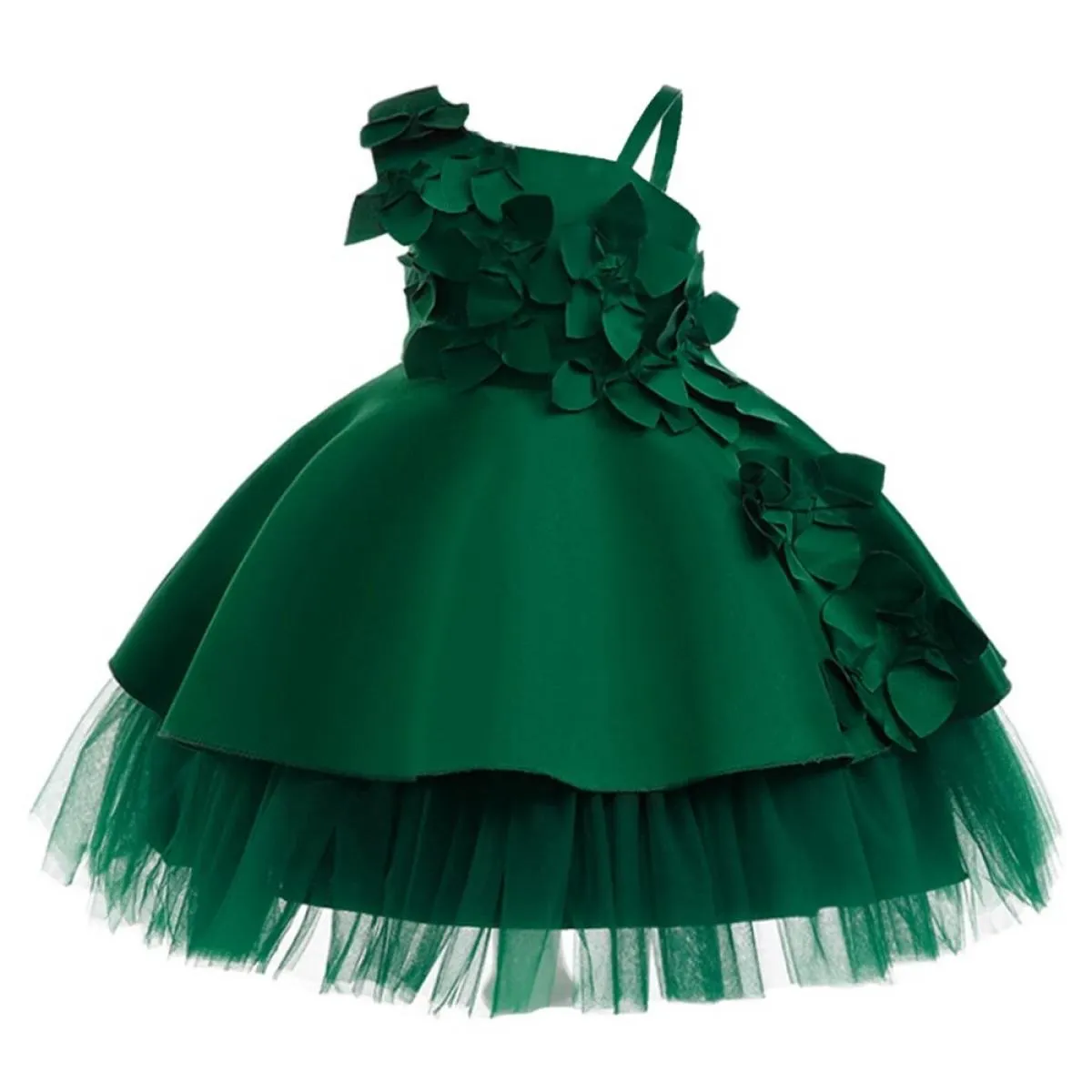 Abito da ragazza di fiori per matrimoni Fionda Bambino Festa di compleanno per bambini Abito da tutu Solido Elegante per bambini