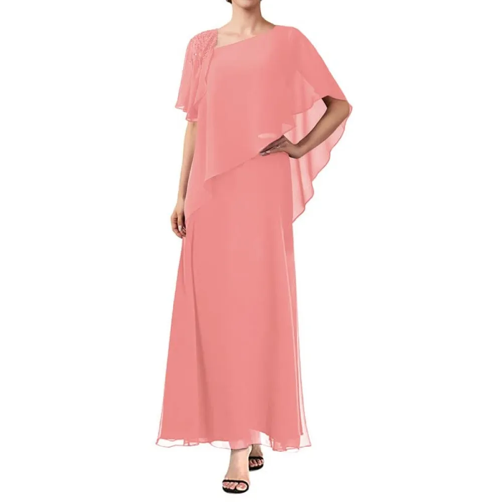 Abito da sera 2023 Nuovo stile con scialle Overseas Warehouse Company Meeting annuale Abito da festa lungo in pizzo per donna