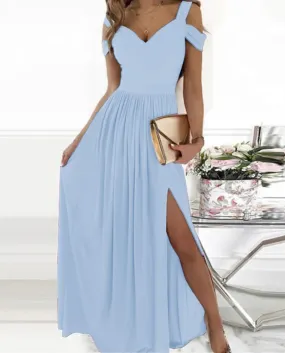 Abito da sera lungo da donna con spalle scoperte Abito da sera elegante Abito da festa elegante con fiori alla moda