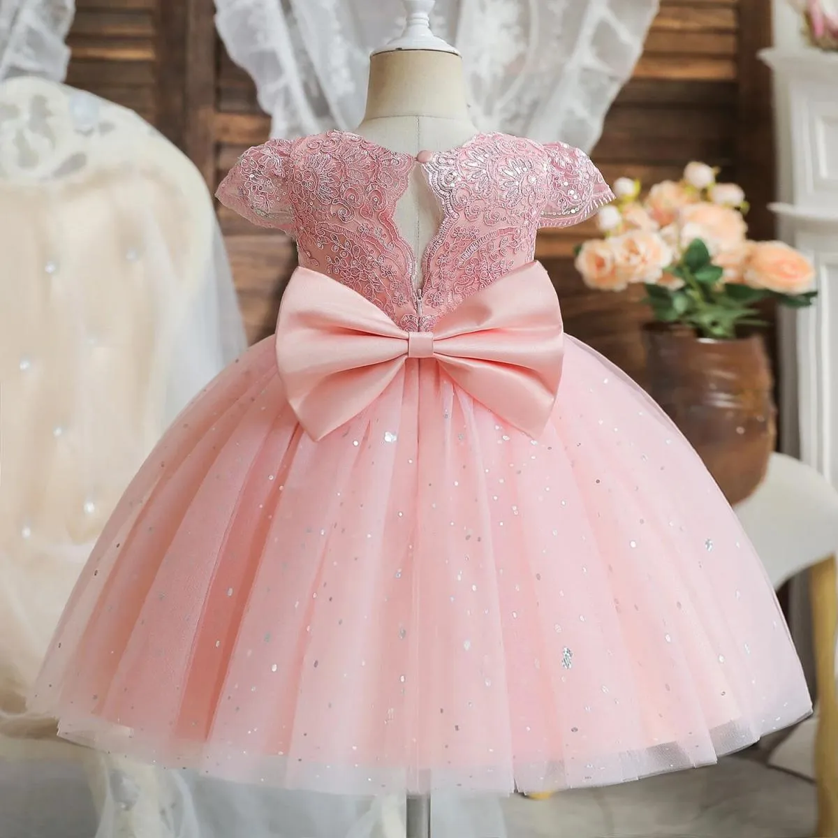 Abito da tutù con paillettes per neonate per bambini, festa di compleanno per bambini, abito da principessa, abito da ballo, abi