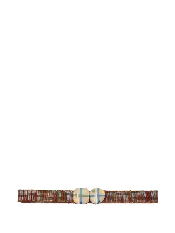 Blue green double closure belt