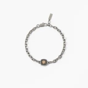 Bracciale Forzatina con Rosa dei Venti Pvd Nero e Rosè con Zircone Uomo 2Jewels