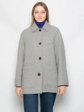 Caban con Collo a Camicia Grigio