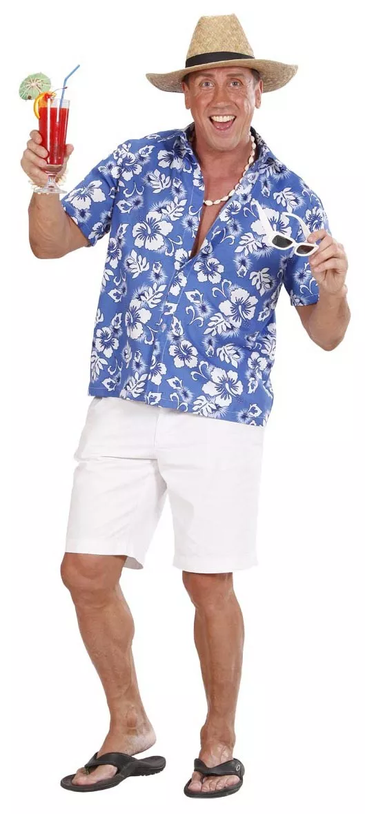 Camicia blu Hawaii allegra