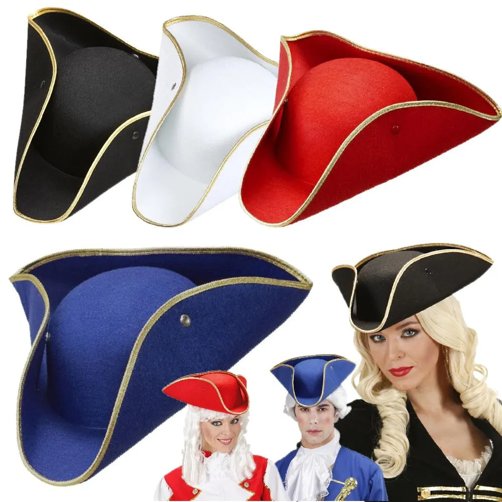 Cappello Tricorno Feltro Accessori Costume Carnevale Veneziano PS 35639
