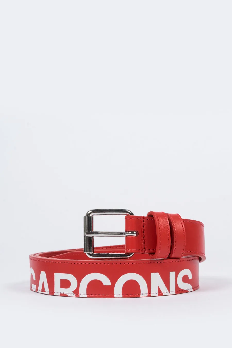 COMME DES GARCONS HUGE LOGO BELT RED
