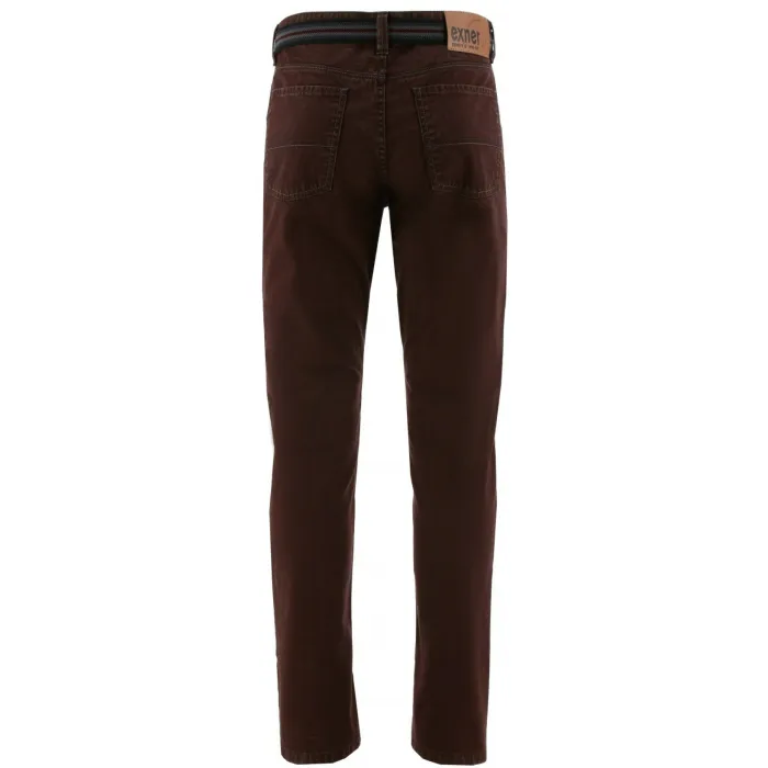 Exner pantalone 5 tasche in cotone elasticizzato rosso