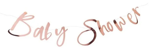 Ghirlanda per baby shower in oro rosa 1,5 m