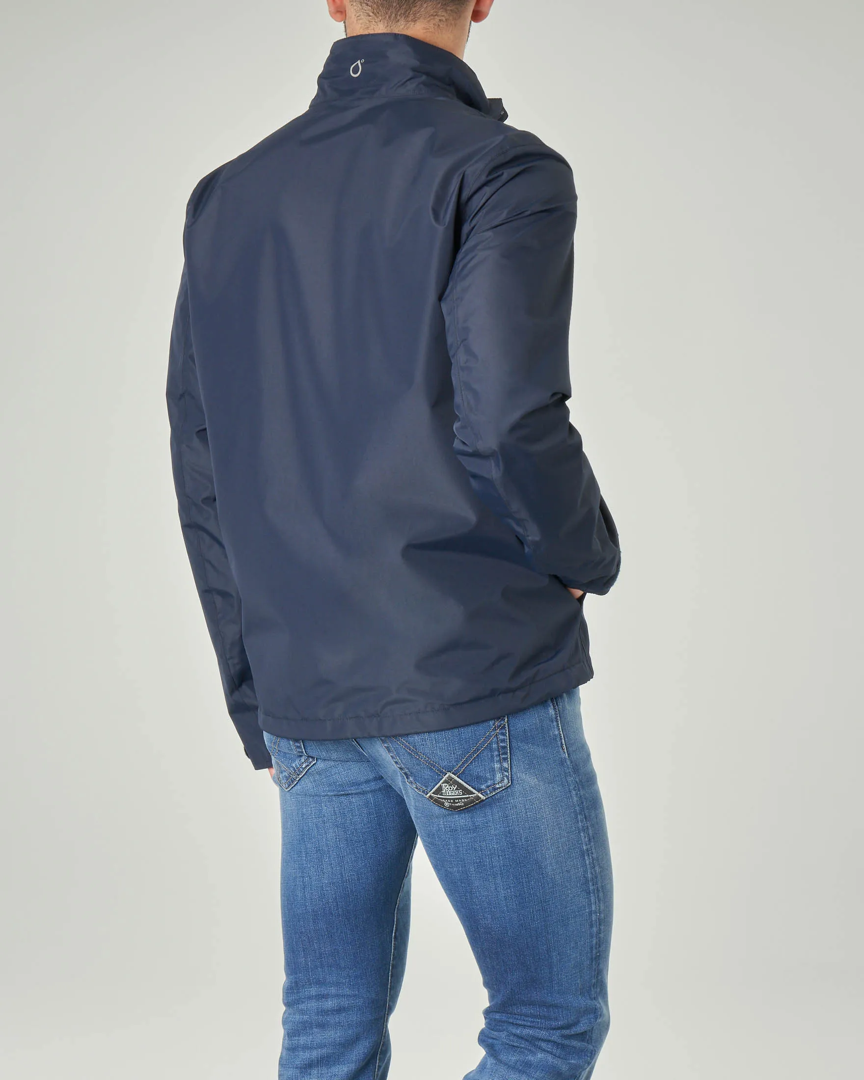 Giacca Cooper blu in tessuto impermeabile