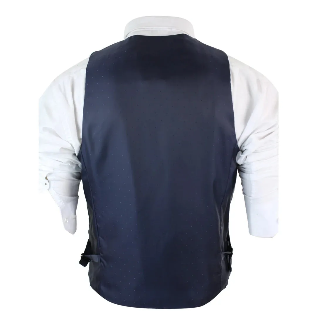 Gilet Elegante da Uomo in Tweed Blu, Blu Scuro o Nocciola e Finiture in Velluto