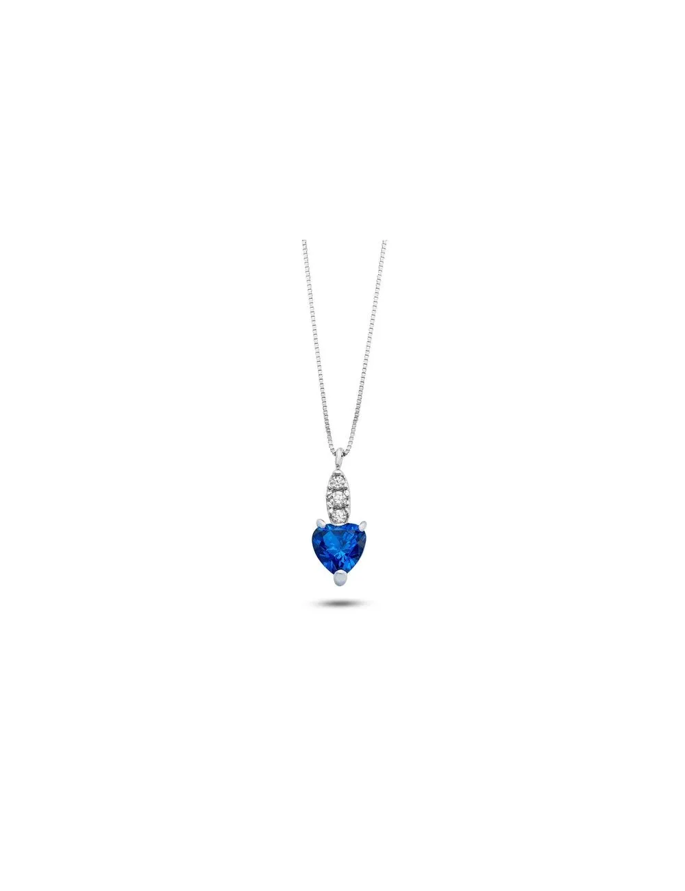 Girocollo in Oro e Zircone Cuore blu Ambrosia
