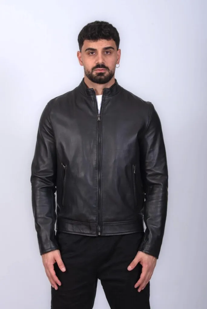 GIUBBINO IN PELLE UOMO NERO MOD. CLOONEY
