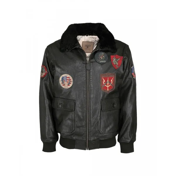 Giubbotto pelle Top Gun Nero