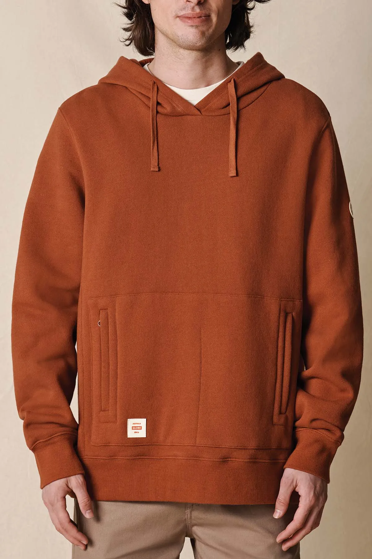 Globe Felpa da uomo con cappuccio Burly Hoddie GB02003001DKWAL dark walnut
