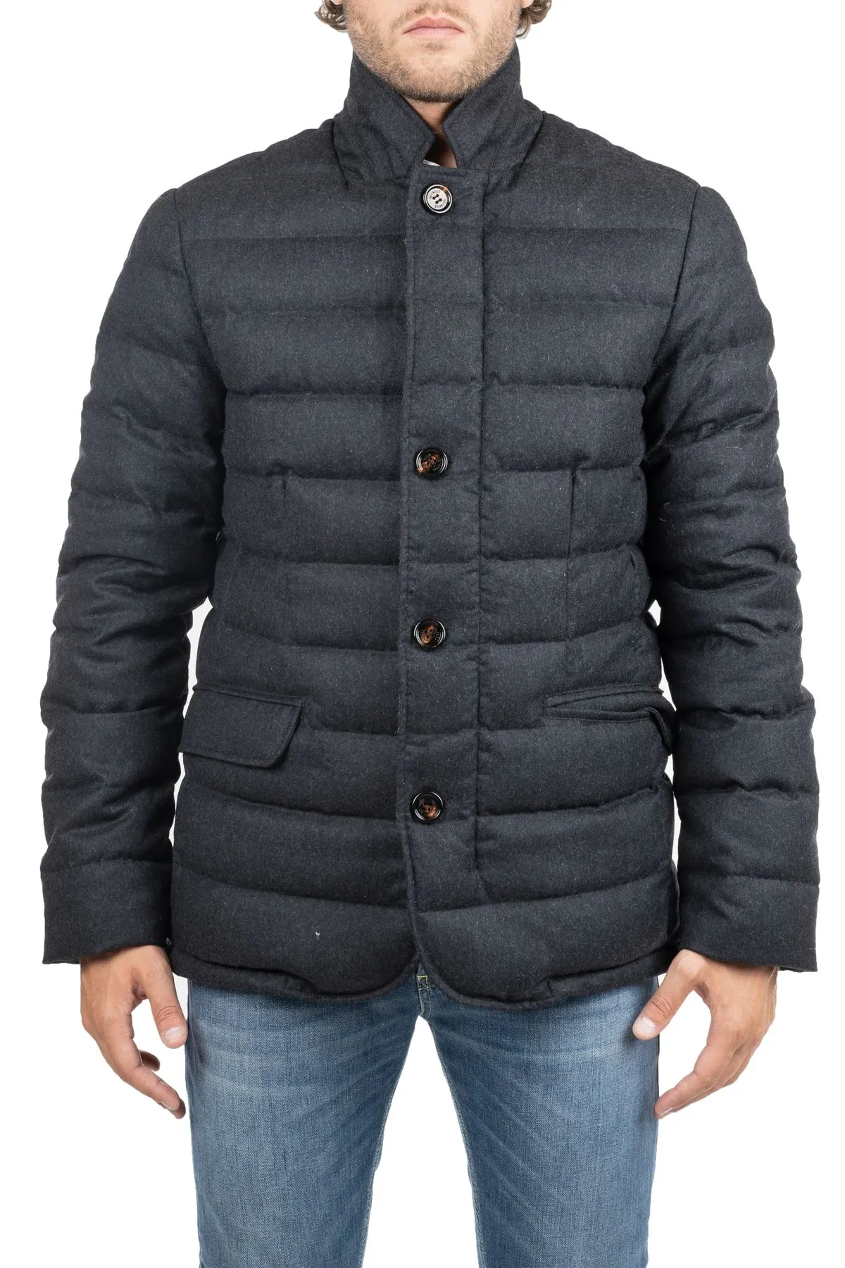 HETREGO   BLAZER NERO CRUZ IN LANA IMBOTTITO