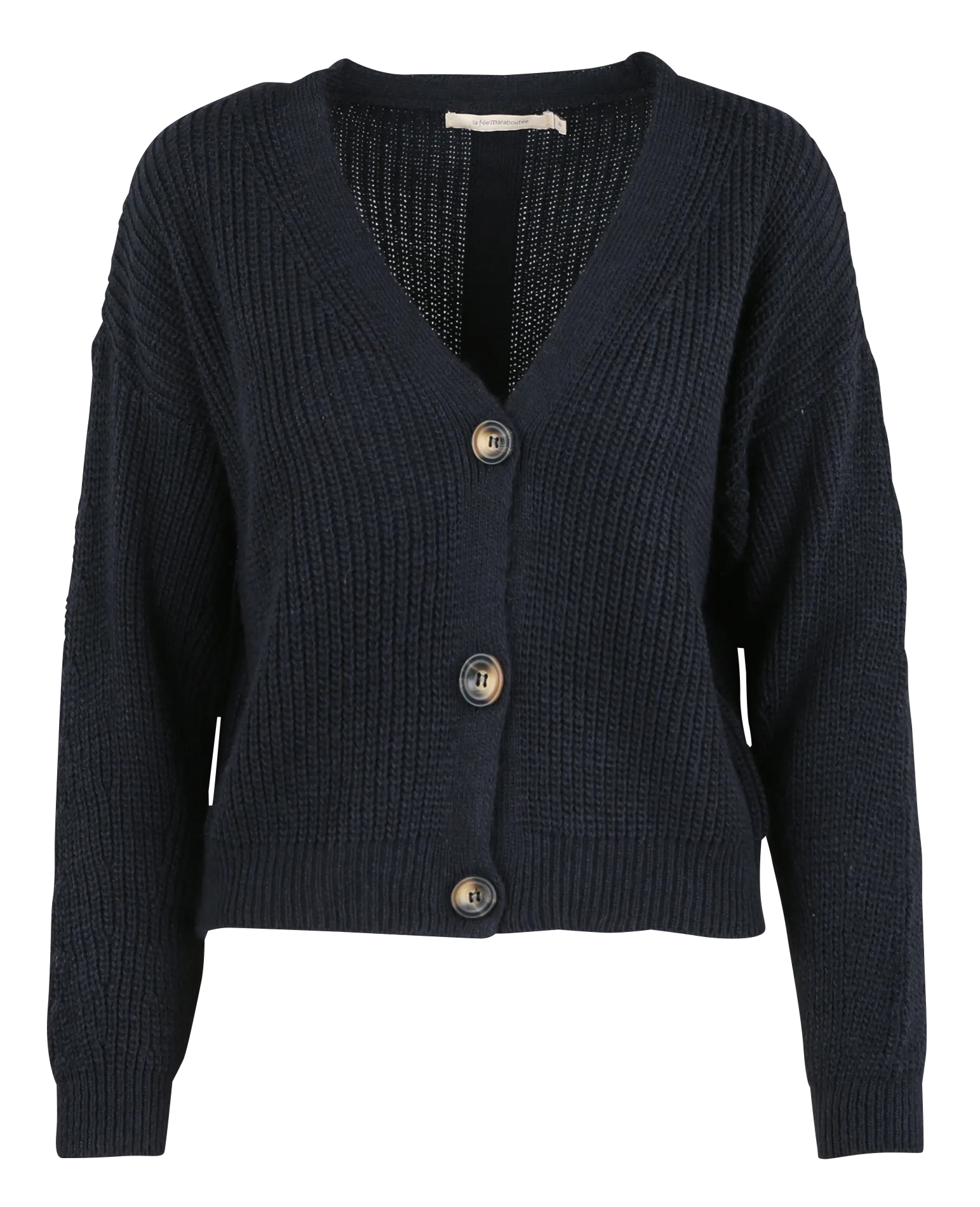  LA FEE MARABOUTEE   Cardigan scollo a V in filato misto | Blu