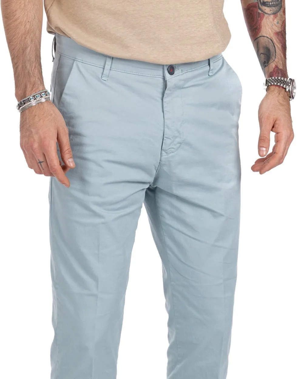 Lauren - pantalone capri azzurro