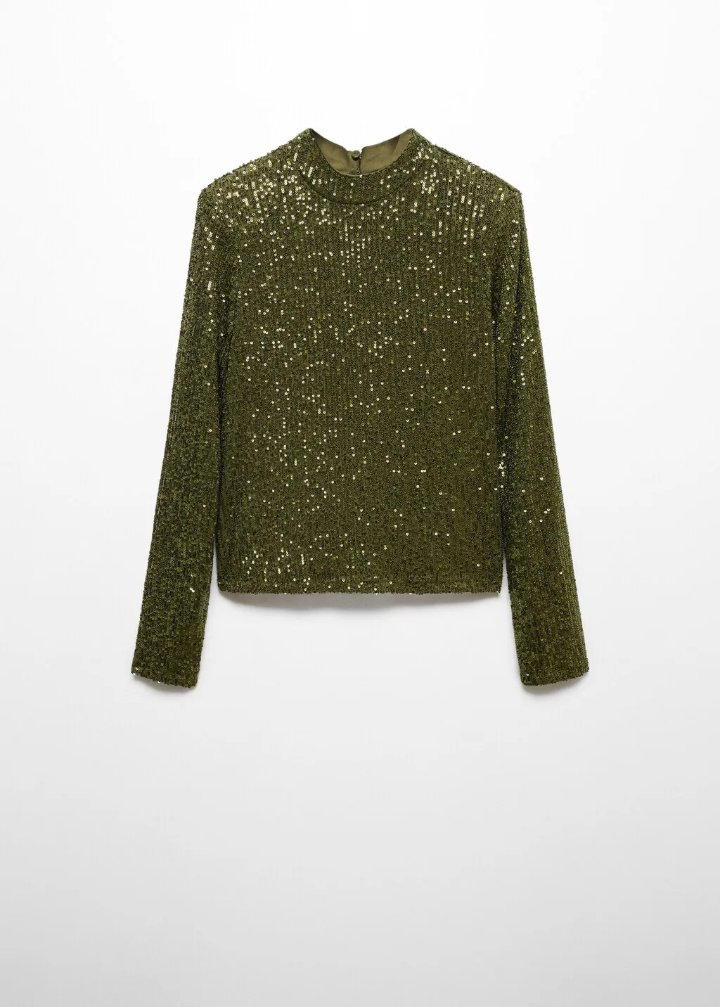 Maglietta paillettes collo alto