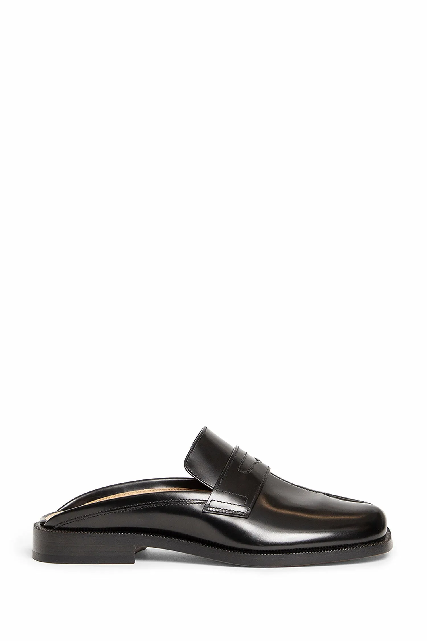 maison margiela  open back tabi loafers 