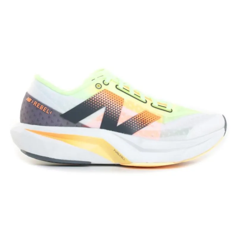 New Balance Fuelcell Rebel 4 Bianco Arancio Verde - Scarpe Running Uomo