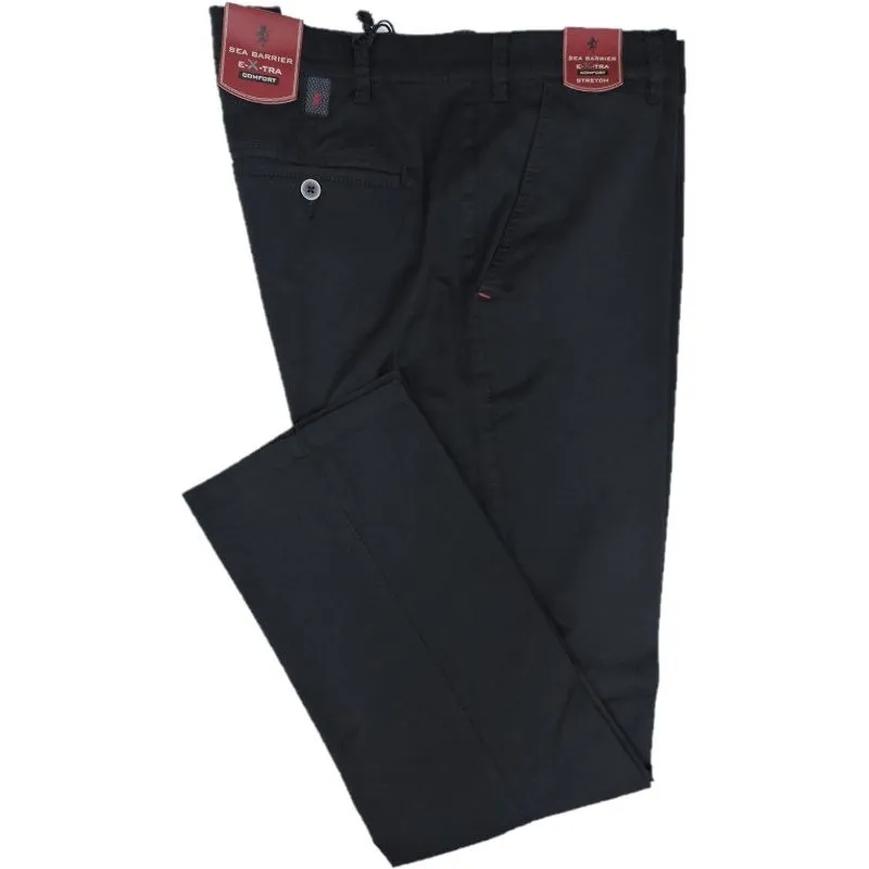 Pantalone taglie forti sea barrier extra confort calibrato uomo primavera estate raky nero