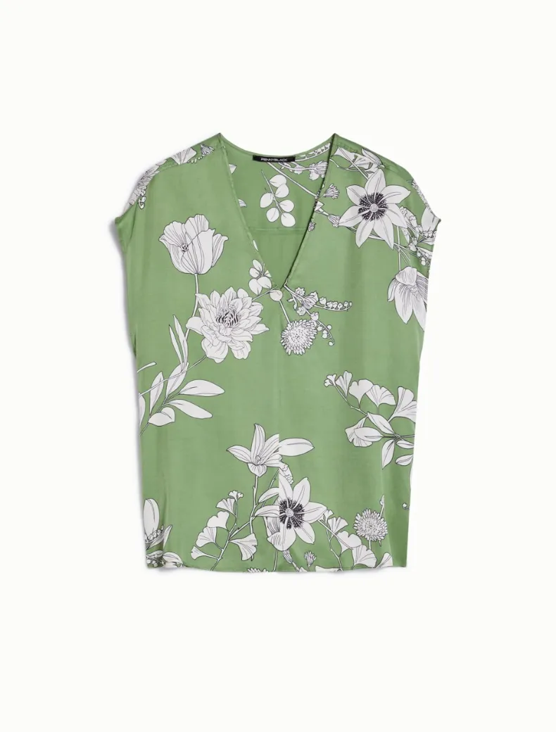 Pennyblack Blusa in twill floreale ecosostenibile BENGASI