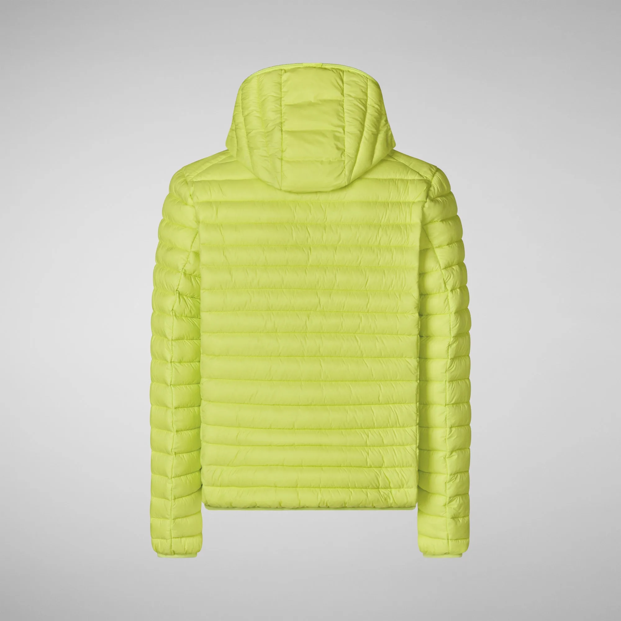 PIUMINO ANIMAL FREE CON CAPPUCCIO UOMO DONALD VERDE LIME