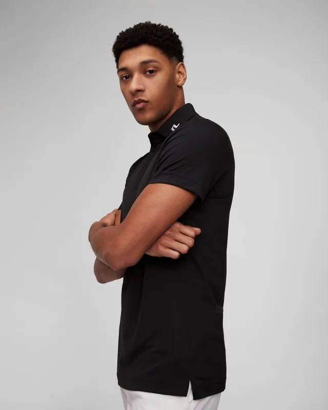 Polo nera da uomo J.Lindeberg Heath