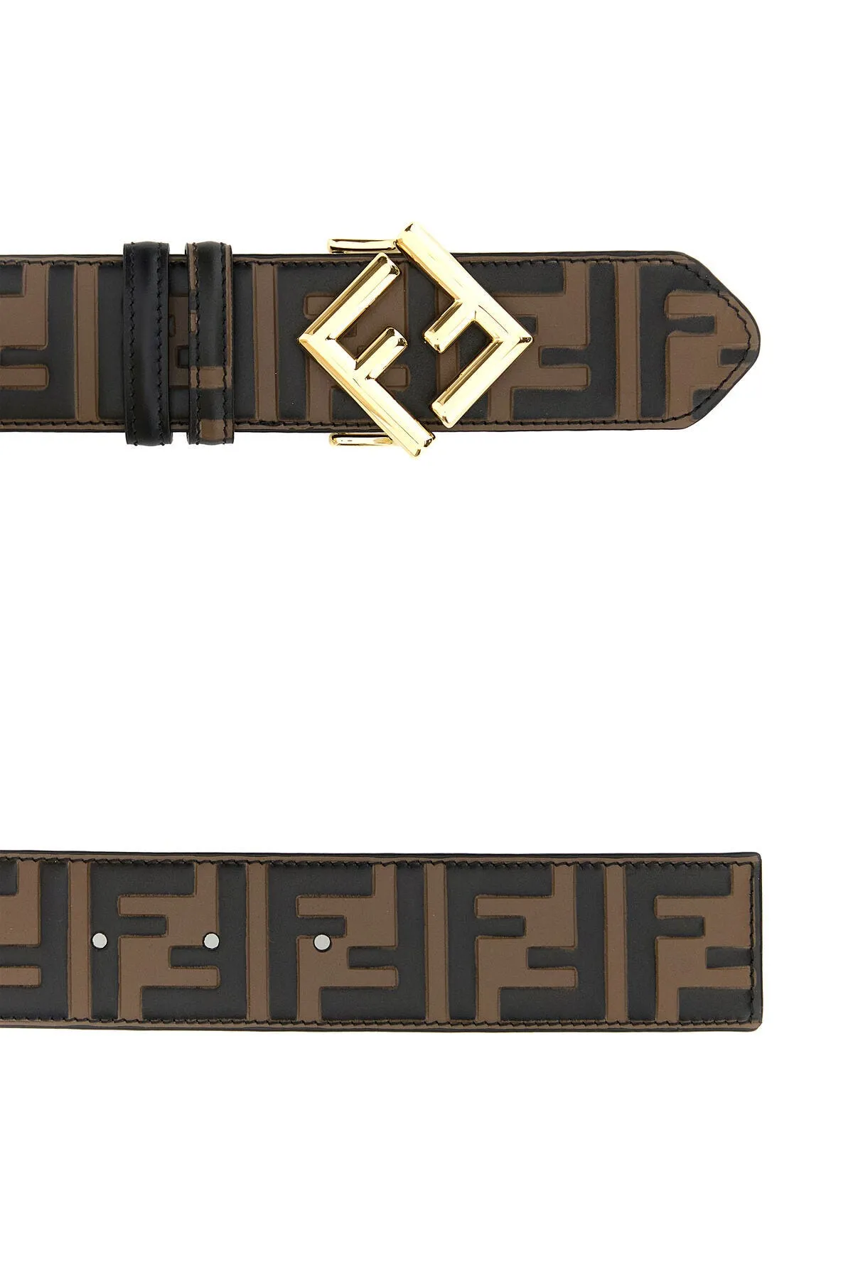 Printed leather FF Diamonds reversible belt    