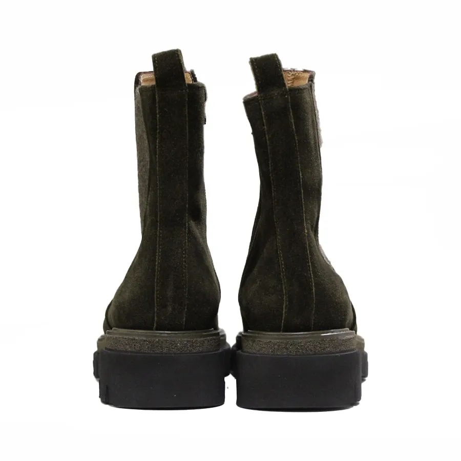 Stivaletto donna Luca Grossi con zip in camoscio foresta