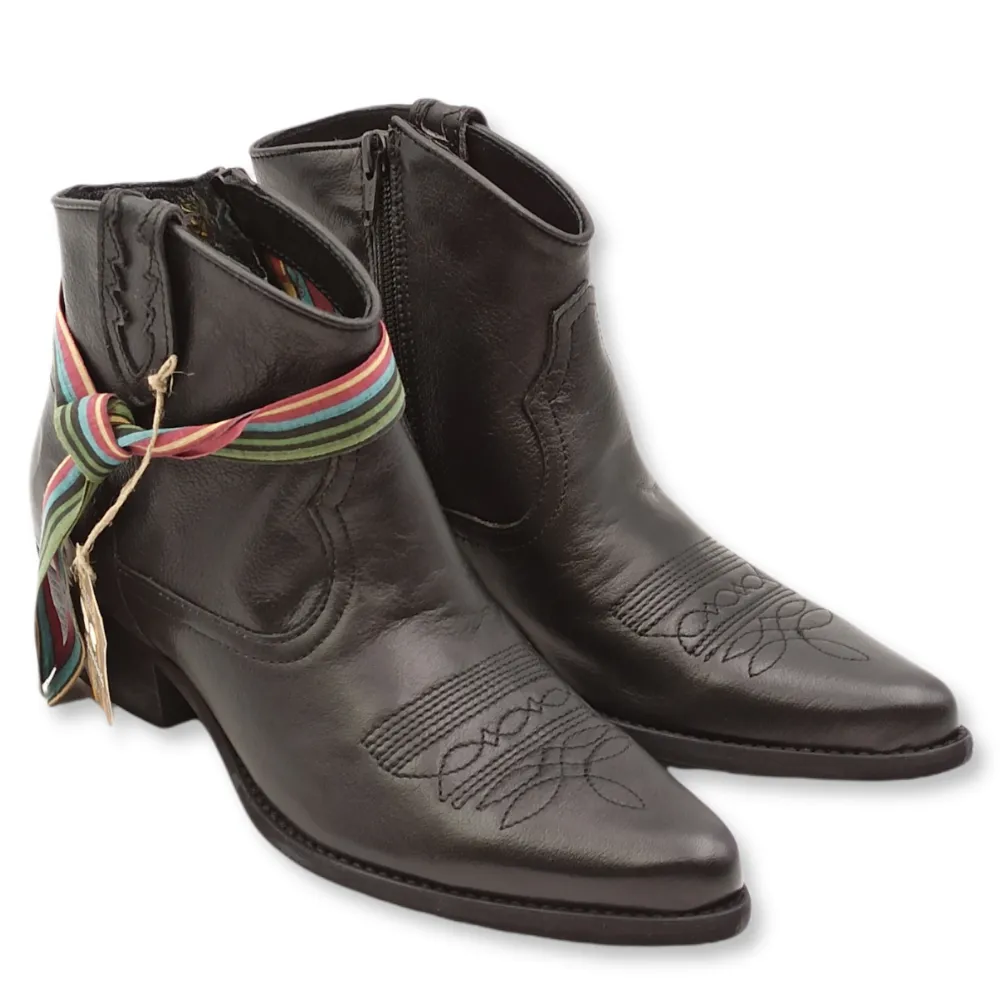 Stivaletto texano in pelle Felmini B504 DYE BLACK
